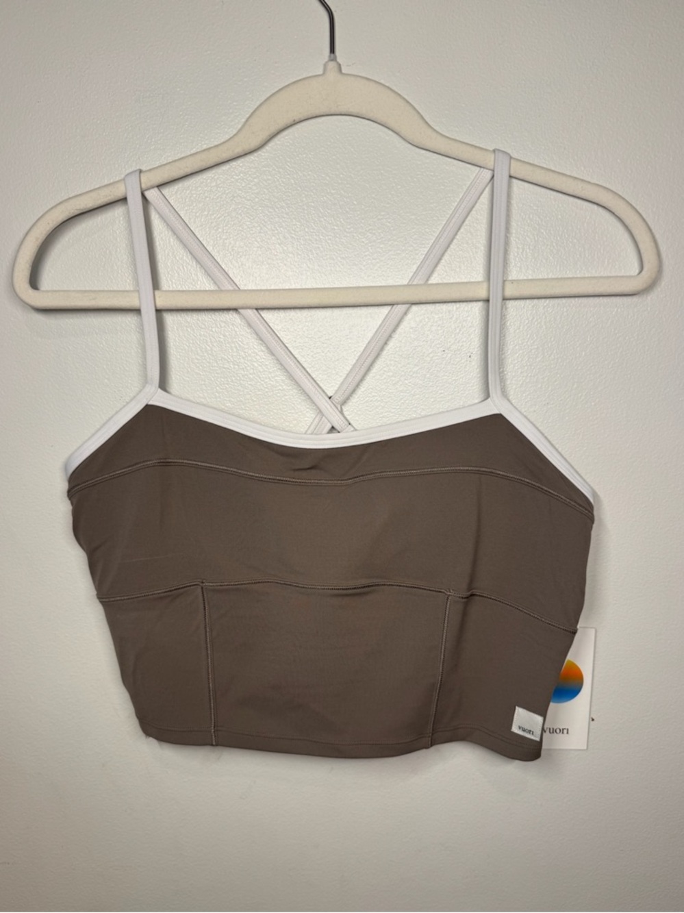 NWT Vuori AllTheFeels Corset Tank in Smokey Taupe
